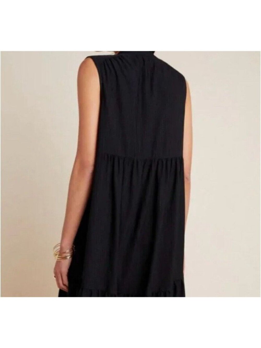 whimseygoth Anthropologie Maeve Shira Tiered Tunic Dress Plus Sz S Sleeveless Li - Picture 2 of 12